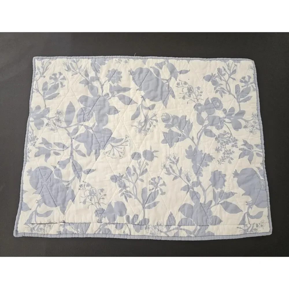 Set 2 TAHARI HOME Quilted King Pillow Shams Floral Blue Pink White COTTAGECORE